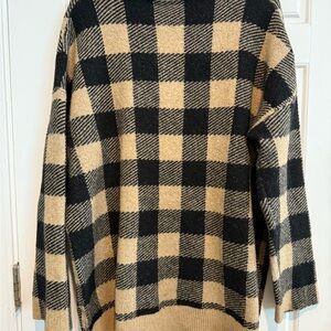 LOFT Black and Tan Knit Sweater